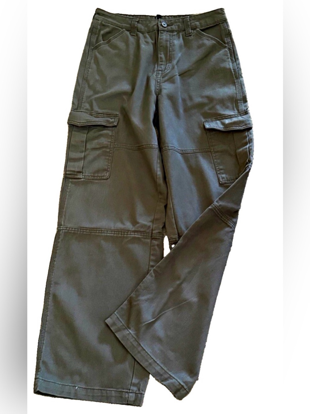 Divided H&M Women’s Army Green Cargo Wide Leg Denim Pants Size 4 30x30